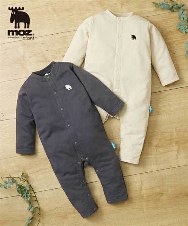 楽天市場 カバーオール ベビー Moz 前開き ベビー服 子供服 男の子 女の子 チャコール ベージュ 身長60 70 80cm ニッセン Nissen ニッセン 楽天市場店