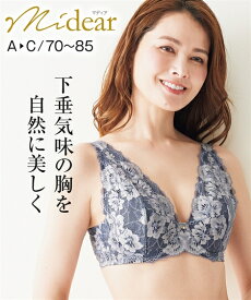 ブラジャー ワイヤー入り レディース 痩せ胸さん 深Vネック マディア ミントグリーン系 AAA70〜C80 インナー 女性 ニッセン nissen