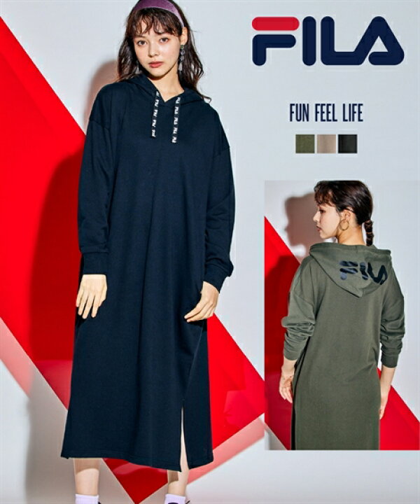 FILA  パーカー　ワンピース　LL