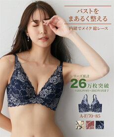 ブラジャー ワイヤー入り レディース 内緒でメイク 総レース フルカップ 脇高 A75〜F75 インナー 女性 ニッセン nissen