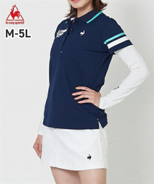 楽天市場 スポーツウェア セットアップ 大きいサイズ レディース Le Coq Sportif Golf Qgwsja05w 2点セット 吸汗速乾 Upf30 半袖 ポロシャツ シャツ ストレッチ素材 アンダー ネイビー ホワイト 3l 4l 5l ニッセン Nissen ニッセン 楽天市場店