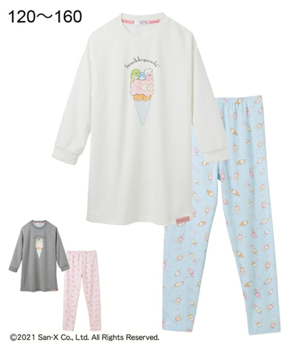 楽天市場 パジャマ キッズ 女の子 すみっコぐらし 裏毛 トップス 長袖 ルームウェア 子供服 ジュニア服 グレー ホワイト 身長1 130cm ニッセン Nissen ニッセン 楽天市場店