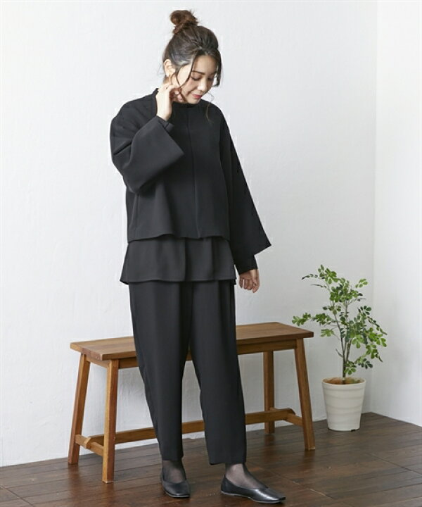 新品☆3L喪服礼服デザインパンツスーツ3点おしゃれ黒フォーマル◯D408  