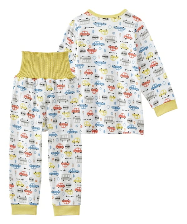 パジャマ キッズ 半袖 腹巻付き メッシュ ベビー服 女の子 綿100 アイボリー 子供服