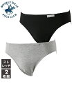 【全品対象クーポン配布中★先着100名 50％OFF★先着3,000名 25%OFF！12/4 20時開始】ブリーフ パンツ メンズ BHPC ビバリーヒルズ ポロクラブ ストレッチ 前閉じ ビキニ 2枚組 黒 グレー ストレッチ 迷彩柄 チェック柄 綿混ストレッチ M/L/LL インナー 男性下着 ニッセン