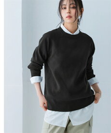 ニット レディース セーター もちもち ストレッチ ちくちくしない 大きいサイズ スウェット ライクラグラン S/M/L/LL 秋 冬 ニッセン nissen