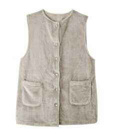 【全品対象★まとめ買いで最大15%OFFクーポン配布中★2/9 23:59まで】ガウン 大きいサイズ レディース 毛布 屋さんが作った ベスト な 羽織る グレー/ピンク 4L〜5L/6L ニッセン nissen