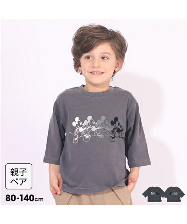 楽天市場 Tシャツ カットソー キッズ 男の子 Babydoll 親子お揃い ディズニー ピグメント 7分袖 ロング 6224k ミッキー ミニー 身長80 140cm ニッセン Nissen ニッセン 楽天市場店