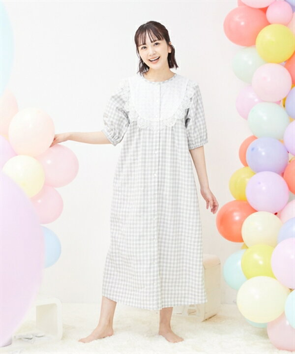 工場直送 ストライプ ルームワンピース 綿100% ニッセン 浜田翔子 ルームウェア・パジャマ ニッセン 夏用 綿混 パイル バスポンチョ 大人 女性 レディース