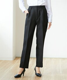 事務服 ベストスーツ パンツ レディース 会社制服 洗濯機 洗える 防汚加工 ストレート 消臭テープ付 上下別売り 黒無地 S/M/L 会社 制服 ユニフォーム ニッセン nissen