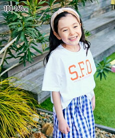 Tシャツ 子供服 カットソー キッズ 綿100％ ビッグシルエット プリント 男の子 女の子 ジュニア服 オフホワイト×オレンジプリント/オフホワイト×ブループリント/チャコール 身長140/150/160cm トップス ニッセン nissen