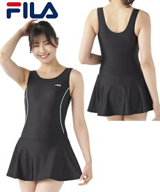【店内全品対象★15%OFFクーポン配布中★10/5 23:59まで】水着 フィットネス 競泳 FILA レディース Aライン ワンピース 313-281 ブラック×サックス/ブラック×ピンク 7/9/11/13号 水泳 トレーニング 運動 ジム ニッセン nissen