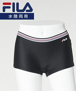 水着 フィットネス 競泳 FILA レディース ロゴ入り ボクサーパンツ 316-238 ネイビー/ブラック S/M/L/LL 水泳 トレーニング 運動 ジム ニッセン nissen