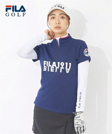 スポーツウェア トップス FILAGOLF 大きいサイズ レディース FILA GOLF 半袖 シャツ インナー あり フィラ ゴルフ 793-500 ネイビー/ホワイト M/L/LL/3L トレーニング フィットネス 運動 ジム ニッセン nissen