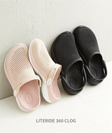 【店内全品★送料無料！4/19 AM10:59まで】スニーカー crocs レディース ク ロック ス LITERIDECLOG ライトライドクロッグ Black/Black/Pink Clay/White 23/24/25/26cm 靴 シューズ ニッセン nissen