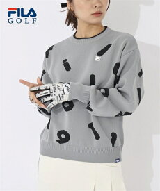 スポーツウェア トップス FILAGOLF 大きいサイズ レディース FILA GOLF クルーネック セーター あり フィラ ゴルフ 冬 グレー/ネイビー 4L/5L/6L トレーニング フィットネス 運動 ジム ニッセン nissen