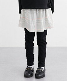 スカッツ 子供服 キッズ 10分丈 ポケット付き オフホワイト〜黒系 ドット柄 身長140/150/160cm ボトムス スカート付きパンツ レギンス 女の子 ガールズ ニッセン nissen