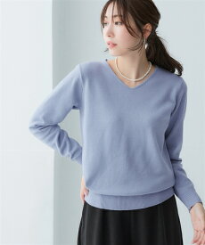 【20％OFF！クーポン利用＆まとめ買いで★11/17 10:59まで】洗える ちくちくしない ニット セーター レディース Vネック もちもち ふんわり 秋 冬 毛玉になりにくい トップス S M L LL ニッセン nissen