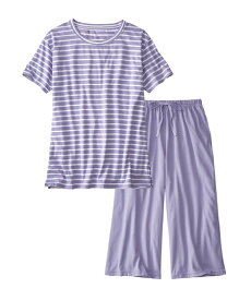パジャマ レディース 夏 半袖 綿混 ルームウェア 上下セット 大きいサイズ 涼しい 部屋着 セットアップ お尻が隠れる 着丈長め 薄手 S M L LL 3L 4L 5L 6L 8L 10L ピンク ラベンダー ネイビー グリーン ボーダー ニッセン nissen