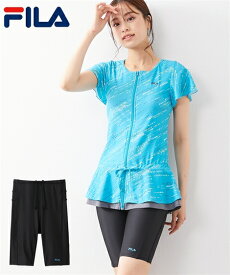 FILA 水着 フィットネス 競泳 大きいサイズ レディース 上下別売り チュニック ボトム 水泳 トレーニング 運動 ジム ターコイズ/ピンク M/L/LL/3L ニッセン nissen