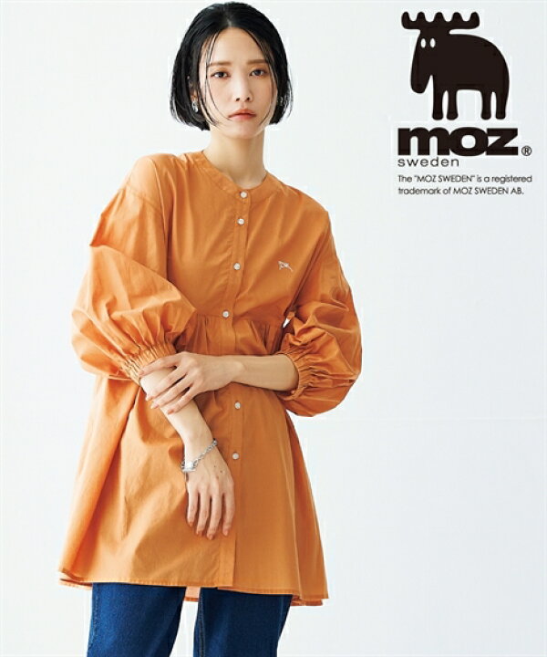 楽天市場】シャツ ブラウス レディース moz モズ 綿100％ ギャザー7分 