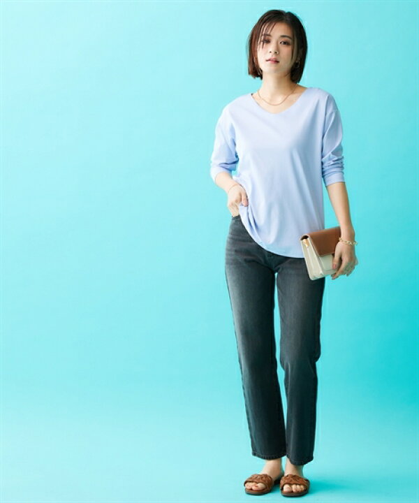 楽天市場】Tシャツ カットソー レディース 綿100％ Vネック 7分袖T 