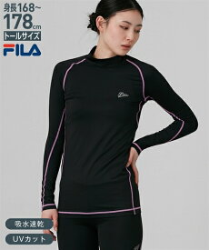 スポーツウェア・フィットネスウェア FILA　高身長　長袖ハイネックTシャツ（UVカット・吸水速乾）（トールサイズ） ニッセン nissen