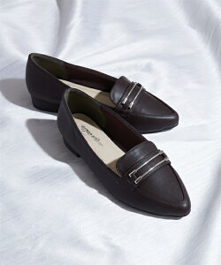 大きいサイズ レディース ゆったり幅広 ビット付ポインテッドトゥ パンプス 低反発中敷 ワイズ4E 靴 シューズ グレージュ/ブラウン/黒 23.0〜23.5/24.0〜24.5/25.0〜25.5/26.0〜26.5cm ニッセン nissen