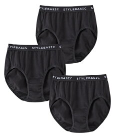 ショーツ パンツ 女の子 キッズ n KURO 綿混 ストレッチ ロゴゴム黒 3枚組 子供 小学生 中学生 ガールズ 子ども ジュニア 女児 黒3枚組 身長130/140/150/160/165cm ニッセン nissen