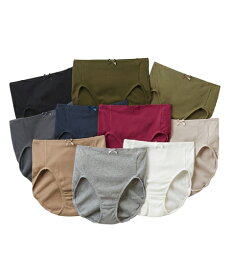 ショーツ レディース 綿100％ 深ばき丈 10枚組 リブ ゴムが肌側にあたらない 女性 インナー パンツ パンティ パステルカラー/ベーシックカラー M〜10L ニッセン nissen