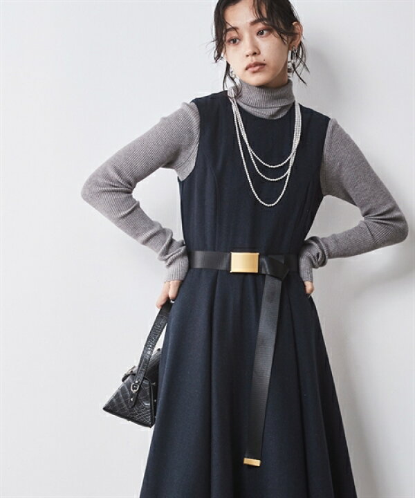 ノースリーブワンピース フレアロング グレー 38号 M FOXEY 【M  