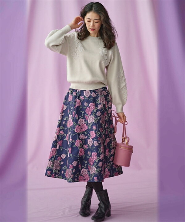 楽天市場】スカート ひざ丈 レディース ゴブラン花柄 Hana服 ピンク 