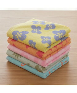 フェイスタオル 北欧調フラワーフェイス タオル 5柄セット 吸水 ミックス 約 34×80cm ニッセン nissen