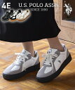 レディース ゆったり幅広 U.S. POLO ASSN. ユーエスポロアッスン レース アップ スニーカー ワイズ4E 春 夏 秋 冬 靴 シューズ グレー/ベージュ/ホワイト/黒 | 23〜26.5cm | ニッセン nissen