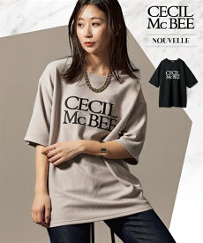 【最大20%OFF SALE！7/28 10:59まで】Tシャツ カットソー レディース CECIL McBEE ぽこぽこジャガード刺しゅう入 トップス ライトグレー/黒 S〜6L ニッセン nissen
