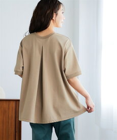 Tシャツ カットソー レディース バック タックAライン トップス 有 コーラルピンク/チャコールグレー/モカベージュ/黒 S〜6L ニッセン nissen