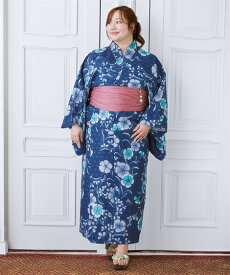 浴衣 レディース 一人で着られる簡単ひも付二部式 接触冷感 夏 ゆかた 大人 花火大会 和装 オフホワイト 百合と金魚 /くすみピンク 百合 /チャコール 椿 /紺 紫陽花 /藍色 撫子 | L〜LL/3L〜4L/5L〜6L/8L/10L | ニッセン nissen
