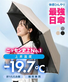 【店内全品対象★25%OFFクーポン配布中★先着1,500名限定 7/19 20時開始】大きいサイズ レディース PROTECT U プロテクトユー 晴雨兼用 折りたたみ 傘 遮光 遮熱 春 夏 秋 冬 オフホワイト/グレー/ブラック/ベージュ ニッセン nissen
