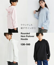 【最大10%OFF SALE！5/18 10:59まで】トレーナー 子供服 キッズ 裾ラウンドプル パーカー 男の子 女の子 春 秋 トップス スウェット プルオーバー オフホワイト/サックス/ダスティピンク/黒 | 身長130/140/150/160cm | ニッセン nissen