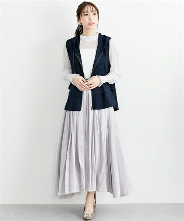 楽天市場】ベスト レディース 2段フリルフード付 Hana服 重ね着 