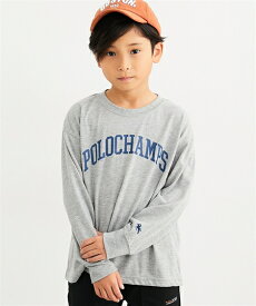 【最大10%OFF SALE！1/16 10:59まで】Tシャツ 子供服 キッズ POLO CHAMPS プリント 男の子 女の子 春 秋 トップス カットソー グリーン/ネイビー/黒/杢グレー | 身長110〜160cm | ニッセン nissen