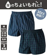 トランクス メンズ 色柄おまかせ ちょいもれ対応 綿100％ 前ボタン開き 2枚組 消臭 春 夏 秋 冬 インナー…