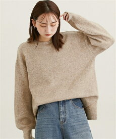 ニット 秋 冬 セーター レディース ふわふわメランジ裾リブゆるサイズ イエロー系/グレー杢/チャコールグレー/モカ | M/L/LL | ニッセン nissen