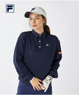 FILAGOLF スポーツウェア トップス レディース 長袖 ジャガードポロシャツ FILA GOLF UVカット 冬 トレー…