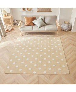 ラグ カーペット 絨毯 ラグ|ドット デザイン 手洗い ウレタン入り 春 秋 冬 おしゃれ クリーム | 約130×185cm/約185×185cm/約185×240cm | ニッセン nissen