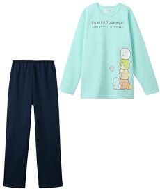 【最大5%OFF SALE！12/11 10:59まで】パジャマ 子供服 キッズ すみっコぐらし 裏起毛 長袖 女の子 冬 ルームウェア 部屋着 ナイトウェア エメラルドグリーン/クリーム | 身長110〜160cm | ニッセン nissen