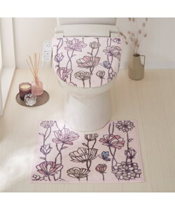 トイレマット セット ポピートイレ2点セット 兼用 春 夏 秋 冬 トイレ おしゃれ かわいい ポピー 標準マット/兼用 ニッセン nissen