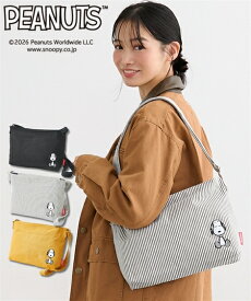 バッグ（鞄） レディース スヌーピー カジュアル ショルダー バッグ 春 夏 秋 冬 斜め掛け かばん バック かわいい おしゃれ ヒッコリー ブラック系 /ブラック/マスタード ニッセン nissen
