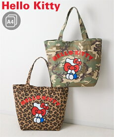 レディース Hello Kitty ハローキティ キャンバス トート バック A4対応 春 夏 秋 冬 手提げ かばん かわいい おしゃれ カモフラ/レオパード ニッセン nissen