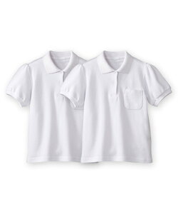 【2枚組】ポロシャツ 制服 綿100% 半袖 ポケット有 女の子 スクールニッセン nissen 子供 子ども こども キッズ 中学生 小学生 高校生 学生服 女子 スクール 女の子 学校 白 ポロシャツ 幼稚園 ポ